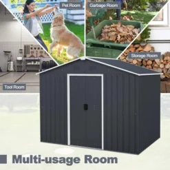 Costway 5.7 FT X 7.5 FT Outside Storage Shed Double Door Outdoor Tool House WithAir Window 13 Costway 5.7 FT X 7.5 FT Outside Storage Shed Double Door Outdoor Tool House WithAir Window -Sunnydaze Decor Store GUEST 490930df ca15 4252 996e a20010ae6284