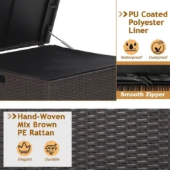 Costway 72 Gallon Patio Rattan Wicker Storage Deck Box Container With Liner Garden 15 Costway 72 Gallon Patio Rattan Wicker Storage Deck Box Container With Liner Garden -Sunnydaze Decor Store GUEST 4913d6fc 5587 4711 882b 2137b886b4de