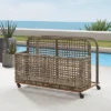 Ridley Outdoor Wicker & Metal Pool Storage Caddy - Gray - Crosley