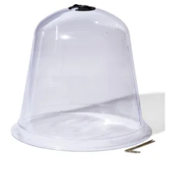 Gardeners Supply Company Large Garden Cloche Plant Protector | Clear Sturdy PVC Plants Bell Dome Heat & Freeze Cover With Top Hole Ventilation For
