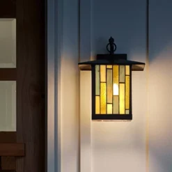 11.75" Stained Glass 1-Light Prairie Style Outdoor Wall Lantern Sconce Oil-Rubbed Bronze - River Of Goods 13 11.75" Stained Glass 1-Light Prairie Style Outdoor Wall Lantern Sconce Oil-Rubbed Bronze - River Of Goods -Sunnydaze Decor Store GUEST 4beff87d d161 4880 a1b1 31cfa5644a94