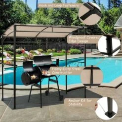 Costway 7'x4.5' Grill Gazebo Outdoor Patio Garden BBQ Canopy Shelter Storage Hook 16 Costway 7'x4.5' Grill Gazebo Outdoor Patio Garden BBQ Canopy Shelter Storage Hook -Sunnydaze Decor Store GUEST 4ca07327 ecce 48b3 a4bc f7a1fdd47082