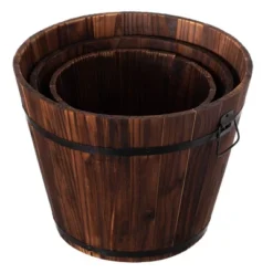 Gardenised Rustic Wooden Whiskey Barrel Planter With Durable Medal Handles And Drainage Holes - Perfect For Indoor And Outdoor Use 16 Gardenised Rustic Wooden Whiskey Barrel Planter With Durable Medal Handles And Drainage Holes - Perfect For Indoor And Outdoor Use -Sunnydaze Decor Store GUEST 4d59e619 81fb 48c7 8f03 194ec4383cab