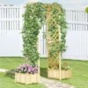 Outsunny 17.25" Wooden Wedding Arch, Garden Arch Arbor For Climbing Plants & Trellis Design For Vines, Ceremony, Party, Backdrop, Natural