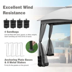 Costway 10x12 FT 2-Tier Patio Gazebo Canopy Netting Heavy-Duty Metal Easy-Setup Outdoor -Sunnydaze Decor Store GUEST 4f56666e eb65 45c3 afdc 3c00306e85cf
