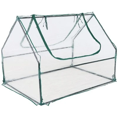 Sunnydaze Decor Sunnydaze Mini Greenhouse With 2 Zippered Side Doors - Clear 4 Sunnydaze Decor Sunnydaze Mini Greenhouse With 2 Zippered Side Doors - Clear - Image 4