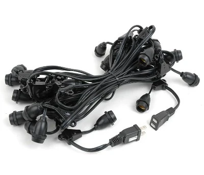 Novelty Lights Globe Outdoor String Lights With 25 Suspended Sockets Suspended Black Wire 25 Feet 5 Novelty Lights Globe Outdoor String Lights With 25 Suspended Sockets Suspended Black Wire 25 Feet - Image 5