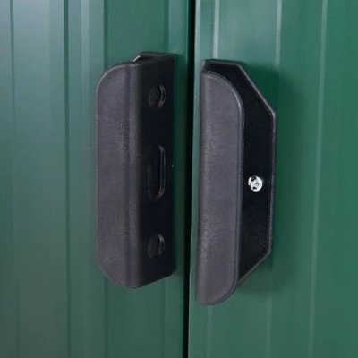 Outsunny Metal Outdoor Storage Shed 7' X 4', Lockable Garden Tool Storage For Backyard, Patio, Lawn, Dark Green 5 Outsunny Metal Outdoor Storage Shed 7' X 4', Lockable Garden Tool Storage For Backyard, Patio, Lawn, Dark Green - Image 5