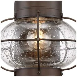 John Timberland Galt Rustic Outdoor Wall Light Fixture Oil Rubbed Bronze Motion Sensor Dusk To Dawn 19 3/4" Clear Seedy Glass For Post Exterior Barn -Sunnydaze Decor Store GUEST 51b33d68 70c1 47f3 8103 e68929358cd9