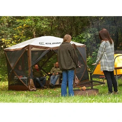 CLAM Quick-Set Escape 11.5' X 11.5' Portable Pop-Up Camping Outdoor Gazebo Screen Tent Canopy Shelter & Carry Bag With 3 Wind & Sun Panels Accessory 4 CLAM Quick-Set Escape 11.5' X 11.5' Portable Pop-Up Camping Outdoor Gazebo Screen Tent Canopy Shelter & Carry Bag With 3 Wind & Sun Panels Accessory - Image 4