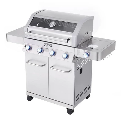 4-Burner Propane Stainless Steel Gas Grill With ClearView Lid Model 41847NG - Monument Grills 1 4-Burner Propane Stainless Steel Gas Grill With ClearView Lid Model 41847NG - Monument Grills