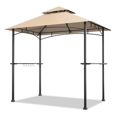 Tangkula 8' X 5' BBQ Grill Gazebo 2-Tier Barbecue Canopy Vented Top Shelves Shelter 9 Tangkula 8' X 5' BBQ Grill Gazebo 2-Tier Barbecue Canopy Vented Top Shelves Shelter - Image 9