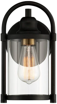 John Timberland Avani Modern Outdoor Wall Light Fixtures Set Of 2 Black Metal 10 1/4" Clear Glass For Post Exterior Barn Deck House Porch Yard Patio 3 John Timberland Avani Modern Outdoor Wall Light Fixtures Set Of 2 Black Metal 10 1/4" Clear Glass For Post Exterior Barn Deck House Porch Yard Patio - Image 3