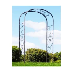 Achla Designs 99" Elegant Handcrafted Ferro Firenze Iron Garden Arbor Roman Bronze Powder Coated