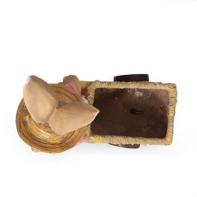 Christopher Knight Home 22" Wide Wallen Concrete Outdoor Novelty Rabbit Planter Pink/Brown 6 Christopher Knight Home 22" Wide Wallen Concrete Outdoor Novelty Rabbit Planter Pink/Brown - Image 6