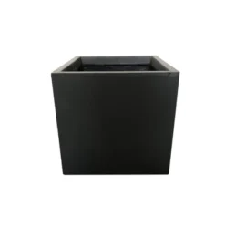12" Square Concrete/Fiberglass Elegant Indoor/Outdoor Planter Charcoal Gray - Rosemead Home & Garden, Inc.