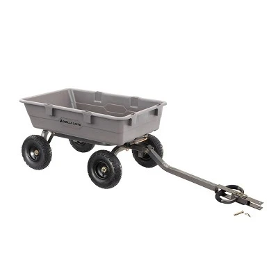 Gorilla Carts 800 Pound Capacity Heavy Duty Poly Yard Garden Steel Dump Utility Wheelbarrow Wagon Cart With 2 In 1 Towing ATV Handle, Gray 1 Gorilla Carts 800 Pound Capacity Heavy Duty Poly Yard Garden Steel Dump Utility Wheelbarrow Wagon Cart With 2 In 1 Towing ATV Handle, Gray