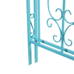 Evergreen Montebello Iron Garden Arbor, Coastal Blue- 53 X 84 X 23 Inches Fade And Weather Resistant Outdoor Decor -Sunnydaze Decor Store GUEST 545da4db 29c4 4878 9f98 0795eab141ed