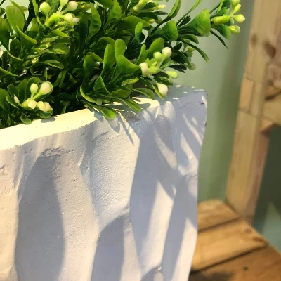 27.6" Square Concrete/Fiberglass Elegant Retro Indoor/Outdoor Planter Pure White - Rosemead Home & Garden, Inc. 2 27.6" Square Concrete/Fiberglass Elegant Retro Indoor/Outdoor Planter Pure White - Rosemead Home & Garden, Inc. - Image 2