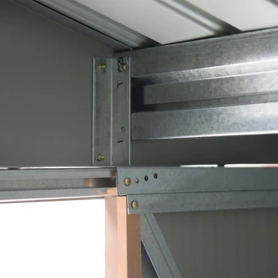 Outsunny 7' X 4' Steel Storage Shed Organizer, Garden Tool House With 4 Vents And 2 Easy Sliding Doors For Backyard, Patio, Lawn 4 Outsunny 7' X 4' Steel Storage Shed Organizer, Garden Tool House With 4 Vents And 2 Easy Sliding Doors For Backyard, Patio, Lawn - Image 4