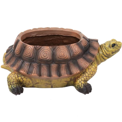 Sunnydaze Decor Sunnydaze Polyresin Teddy The Turtle Decorative Indoor/Outdoor Garden Planter For Patio, Lawn, Porch And Backyard - 11" W - Green And Brown 5 Sunnydaze Decor Sunnydaze Polyresin Teddy The Turtle Decorative Indoor/Outdoor Garden Planter For Patio, Lawn, Porch And Backyard - 11" W - Green And Brown - Image 5