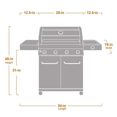 4-Burner Propane Stainless Steel Gas Grill With ClearView Lid Model 41847NG - Monument Grills 12 4-Burner Propane Stainless Steel Gas Grill With ClearView Lid Model 41847NG - Monument Grills - Image 12