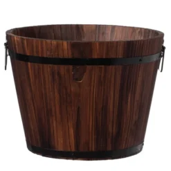 Gardenised Rustic Wooden Whiskey Barrel Planter With Durable Medal Handles And Drainage Holes - Perfect For Indoor And Outdoor Use 20 Gardenised Rustic Wooden Whiskey Barrel Planter With Durable Medal Handles And Drainage Holes - Perfect For Indoor And Outdoor Use -Sunnydaze Decor Store GUEST 54fcfccf 87cf 4f62 8c22 4676c276ceb2
