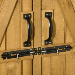 Outsunny Outdoor Storage Cabinet Wooden Garden Shed Utility Tool Organizer With Waterproof Asphalt Rood, Lockable Doors, 3 Tier Shelves For Lawn, Backyard -Sunnydaze Decor Store GUEST 552f0381 09a1 4a0b a040 fa38da16a3bf