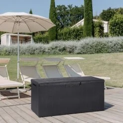 Toomax Portofino Weather Resistant Heavy Duty 90 Gal Novel Resin Outdoor Storage Deck Box With Lockable Lid & 450 Lb Weight Capacity - Gray (Z175E097) 7 Toomax Portofino Weather Resistant Heavy Duty 90 Gal Novel Resin Outdoor Storage Deck Box With Lockable Lid & 450 Lb Weight Capacity - Gray (Z175E097) -Sunnydaze Decor Store GUEST 55a7025e a54d 440a 9446 2f2ca7d19ec1