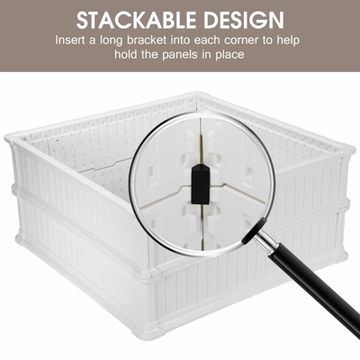 Costway 4 Pcs 48.5'' Raised Garden Bed Square Plant Box Planter Flower Vegetable White 5 Costway 4 Pcs 48.5'' Raised Garden Bed Square Plant Box Planter Flower Vegetable White - Image 5