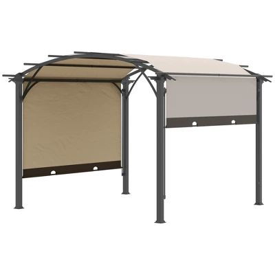 Outsunny 11' X 11' Outdoor Retractable Pergola Canopy With Sun Shade Unique Design Canopy Patio Metal Shelter For Garden Porch Beach 3 Outsunny 11' X 11' Outdoor Retractable Pergola Canopy With Sun Shade Unique Design Canopy Patio Metal Shelter For Garden Porch Beach - Image 3