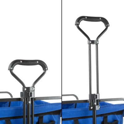 Nature Spring Collapsible Utility Wagon For Camping, Gardening, Landscaping, And Shopping - 34.5" X 20", Blue 2 Nature Spring Collapsible Utility Wagon For Camping, Gardening, Landscaping, And Shopping - 34.5" X 20", Blue - Image 2