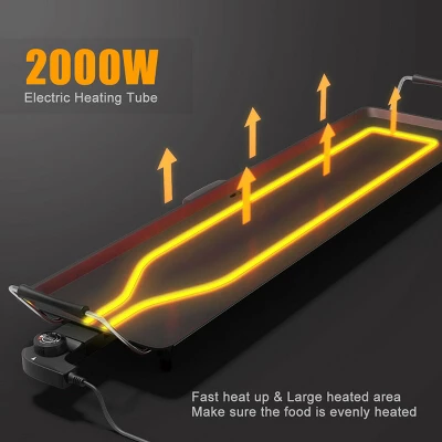 Electric Teppanyaki Table Top Grill Griddle BBQ Barbecue Nonstick Camping 3 Electric Teppanyaki Table Top Grill Griddle BBQ Barbecue Nonstick Camping - Image 3