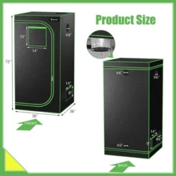 Costway 36''x36''x72'' Mylar Hydroponic Grow Tent W/Observation Window & Floor Tray GrayBlack 16 Costway 36''x36''x72'' Mylar Hydroponic Grow Tent W/Observation Window & Floor Tray GrayBlack -Sunnydaze Decor Store GUEST 5b23b92a 72e9 4ad7 906d bb504667cf58