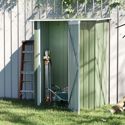 Outsunny 5' X 3' Metal Garden Storage Shed Tool House With Lockable Door For Backyard, Patio, Lawn 2 Outsunny 5' X 3' Metal Garden Storage Shed Tool House With Lockable Door For Backyard, Patio, Lawn - Image 2