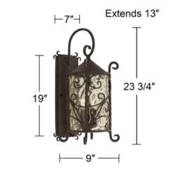 John Timberland Casa Seville Vintage Rustic Outdoor Wall Light Fixture Dark Walnut Scroll 23 3/4" Champagne Hammered Glass For Post Exterior Barn Deck 12 John Timberland Casa Seville Vintage Rustic Outdoor Wall Light Fixture Dark Walnut Scroll 23 3/4" Champagne Hammered Glass For Post Exterior Barn Deck -Sunnydaze Decor Store GUEST 5c36ce8e 65ff 47d9 8760 e5a5f2e077d5