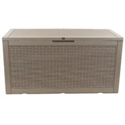 Sunnydaze Decor Sunnydaze Outdoor Deck And Patio Storage Box With Rattan Design - 100 Gal.