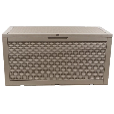 Sunnydaze Decor Sunnydaze Outdoor Deck And Patio Storage Box With Rattan Design - 100 Gal. 1 Sunnydaze Decor Sunnydaze Outdoor Deck And Patio Storage Box With Rattan Design - 100 Gal.