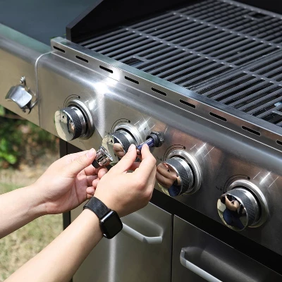 Captiva Designs E02GR001 Stainless Steel 4-Burner Propane Gas Grill With Side Burner And Side Tables 6 Captiva Designs E02GR001 Stainless Steel 4-Burner Propane Gas Grill With Side Burner And Side Tables - Image 6