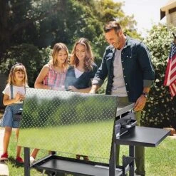 Flybold 28" Griddle Cover With Waterproof Aluminum Diamond Plate And Stainless Steel Handle For Outdoor BBQ Hood Blackstone Griddle Accessories -Sunnydaze Decor Store GUEST 5e2eebee 184a 43e8 9654 d8dd5fdb7227