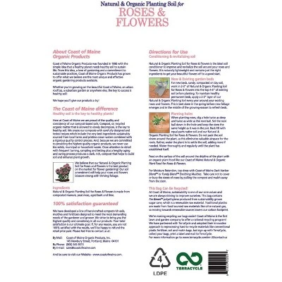 Coast Of Maine Organic Natural Gardening Compost Potting Planting Soil Blend For Roses, Other Flowers, And Plants, 20 Quart Bag (2 Pack) 3 Coast Of Maine Organic Natural Gardening Compost Potting Planting Soil Blend For Roses, Other Flowers, And Plants, 20 Quart Bag (2 Pack) - Image 3