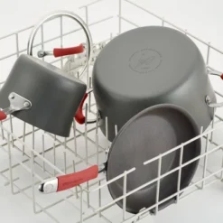 Rachael Ray Cucina Hard Anodized 14" Open Skillet With Helper Handle Cranberry Red