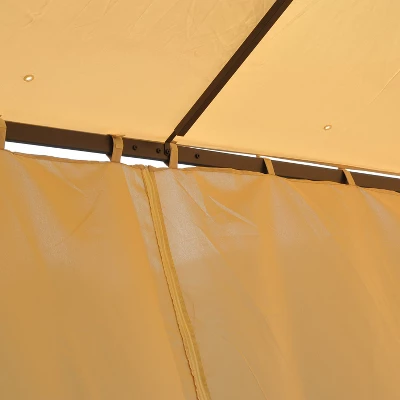 Outsunny 10' X 10' Steel Outdoor Patio Gazebo With Polyester Privacy Curtains, Two-Tier Roof For Air, & Large Design 6 Outsunny 10' X 10' Steel Outdoor Patio Gazebo With Polyester Privacy Curtains, Two-Tier Roof For Air, & Large Design - Image 6