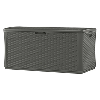 Suncast BMDB12000ST 134-Gallon Extra Large All-Weather UV-Resistant Wicker Pattern Deck Box With Lockable Lid For Garden, Garage, Or Patio, Stoney 1 Suncast BMDB12000ST 134-Gallon Extra Large All-Weather UV-Resistant Wicker Pattern Deck Box With Lockable Lid For Garden, Garage, Or Patio, Stoney