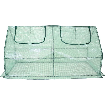 Sunnydaze Decor Sunnydaze Outdoor Portable Plant Shelter Mini Greenhouse With Double Zipper Doors And Cover - Green 9 Sunnydaze Decor Sunnydaze Outdoor Portable Plant Shelter Mini Greenhouse With Double Zipper Doors And Cover - Green - Image 9