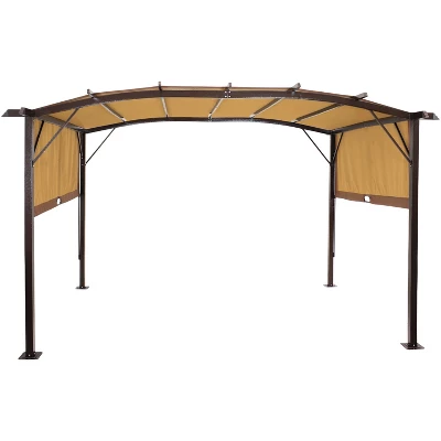 Sunnydaze Decor Sunnydaze 9' X 12' Metal Arched Pergola With Retractable Canopy 8 Sunnydaze Decor Sunnydaze 9' X 12' Metal Arched Pergola With Retractable Canopy - Image 8