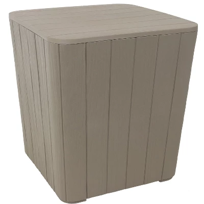 Sunnydaze Decor Sunnydaze Faux Wood Design Outdoor Side Table With Storage - 11.5-Gal. 9 Sunnydaze Decor Sunnydaze Faux Wood Design Outdoor Side Table With Storage - 11.5-Gal. - Image 9