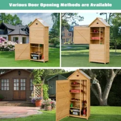 Costway Outdoor Storage Shed Lockable Wooden Garden Tool Storage Cabinet W/ Shelves 12 Costway Outdoor Storage Shed Lockable Wooden Garden Tool Storage Cabinet W/ Shelves -Sunnydaze Decor Store GUEST 6454ce47 21ce 43e2 9f85 c3156de11b1d