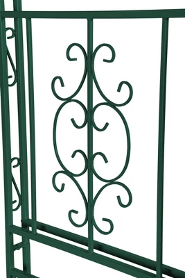 Evergreen Montebello Iron Garden Arbor, Forest Green- 53 X 84 X 23 Inches Fade And Weather Resistant Outdoor Decor 5 Evergreen Montebello Iron Garden Arbor, Forest Green- 53 X 84 X 23 Inches Fade And Weather Resistant Outdoor Decor - Image 5