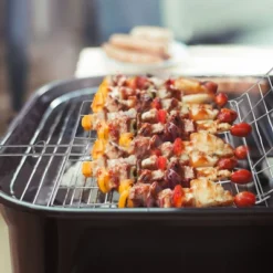 Unique Bargains Stainless Steel Folding Portable Handle Outdoor BBQ Grill Basket Silver 1 Pc